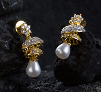 Double Layered Designer American Diamond Earring