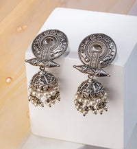 Silver Look-alike  Brass  Jhumka Earring