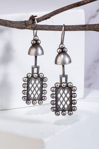 Silver Look-alike Premium Quality Brass Unique Long Earring
