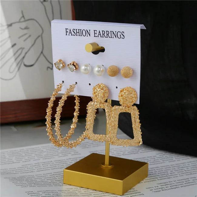 Combo Pack Of Gold Plated Five Earrings Set