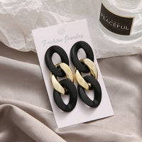 Black and Gold Chain Earring