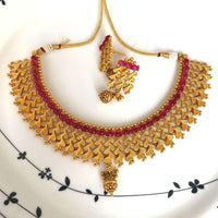 Gold Plated Antique Designer Necklace Set For Women