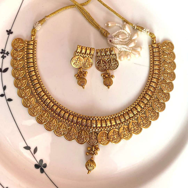Gold Plated Coin Necklace Set For Women