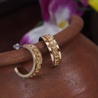Gold Plated Fancy Western Hoop Earring