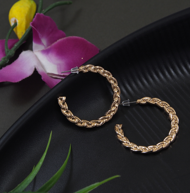 Gold Plated Fashion Hoops Earring