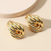 Gold Plated Geometric Creative Knotted Stud Earring