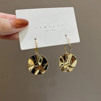 Gold Plated Irregular Geometric Exaggerated Plate Drop Hoop Earrings for Women by Aferando - Unique and Stylish Design