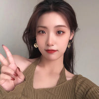 Gold Plated Irregular Geometric Exaggerated Plate Drop Hoop Earrings for Women by Aferando - Unique and Stylish Design