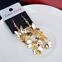Aferando Gold Plated Mini Butterfly long Earrings For Women