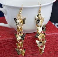 Aferando Gold Plated Mini Butterfly long Earrings For Women