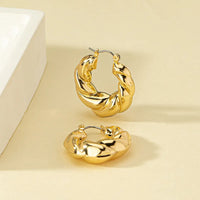 Gold Plated Unique Fashion Hoop Earring