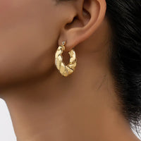 Gold Plated Unique Fashion Hoop Earring