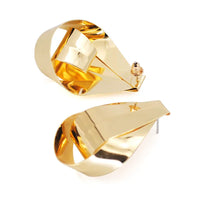 Gold Plated Vintage Style Geometric Shaped Statement Stud Earrings for Women by Aferando - Big and Bold Alloy Plating Design