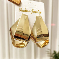 Gold Plated Vintage Style Geometric Shaped Statement Stud Earrings for Women by Aferando - Big and Bold Alloy Plating Design