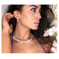 Gorgeous American Diamond Leaves Necklace Earring Set