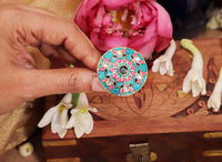 Hand Crafted Meenakari Ring Turquoise