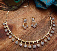 American Diamond Necklace Set With Earring For Women