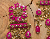 Handcrafted Meenakari Kundan Triple Chain Princess Jhumki Rani