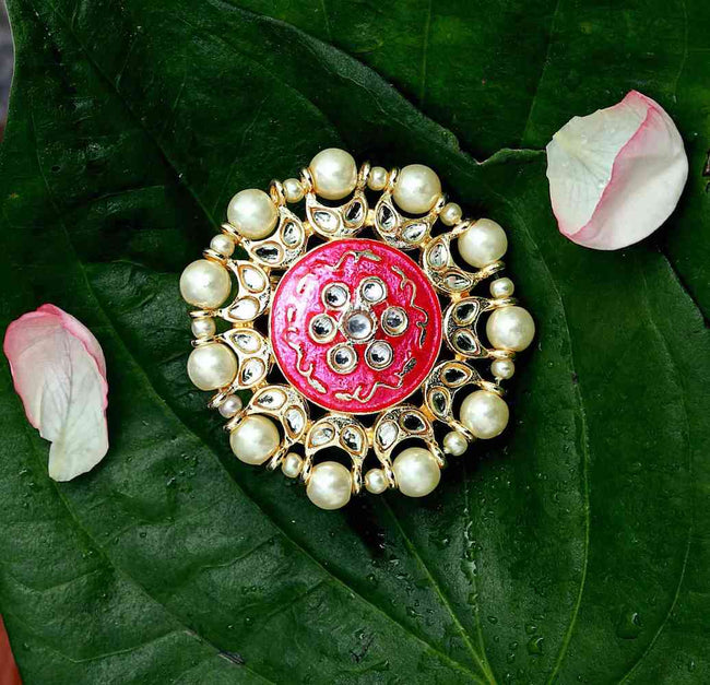 Get Stone Embellished Silver Floral Ethnic Big Ring at ₹ 499 | LBB Shop