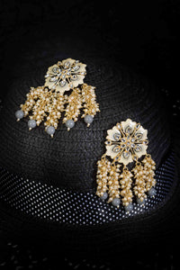 [Giveaway] Handcrafted Meenakari Pearl Hanging Jhumki Grey