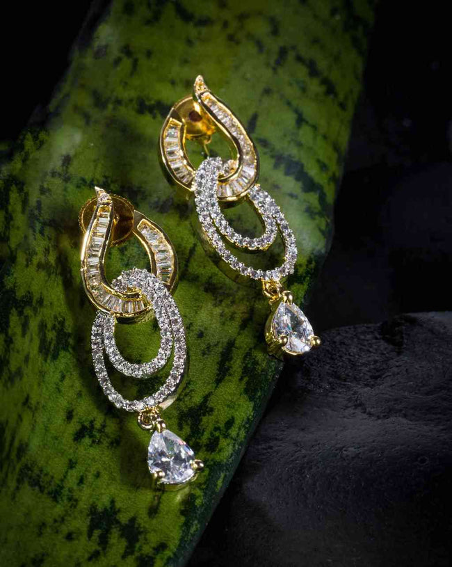Unique Designer American Diamond Drop Earring