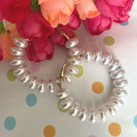 Elegant Pearl Hoop Earring for women