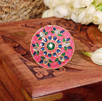 Hand Crafted Meenakari Ring Pink