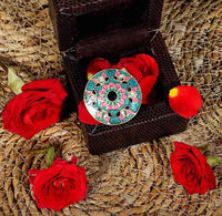 Hand Crafted Meenakari Ring Turquoise