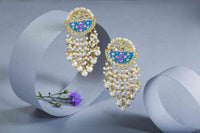 Blue Color Meenakari Chandbali Earring For Women