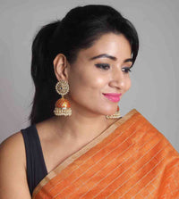 Orange Colored Big Jhumka Earring For Women