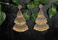 Golden Long Layered Pearl Jhumki