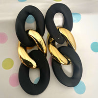 Black and Gold Chain Earring