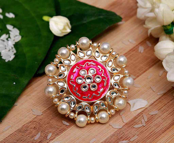 Buy Rani Color Designer Meenakari Ring Online For Women