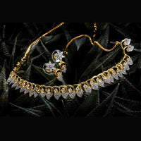 Gorgeous American Diamond Leaves Necklace Earring Set