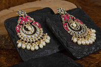 Hand Crafted Meenakari Peacock Chandbali Rani