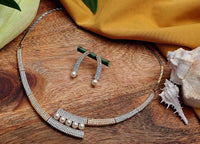American Diamond Necklace Set With Earring For Women