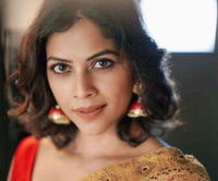 Rani Color Meenakari Peacock Jhumki