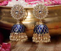 Deepika Padukone Inspired Blue Colored Hand Crafted Earring