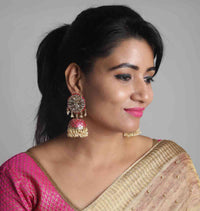 Anushka Sharma Inspired Hand Crafted Meenakari Stunning Kundan Rani Jhumki