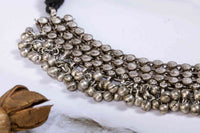 Oxidised Silver Look-alike Brass Statement Necklace For Women