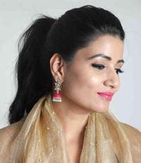 Hand Crafted Exquisite Designer Light Weight Kundan Earring Rani