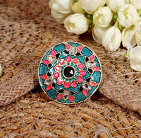 Hand Crafted Meenakari Ring Turquoise