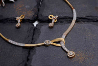 Designer American Diamond Necklace Earring Set