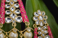 Handcrafted Pearl Grape Kundan Meenakari Earring Rani