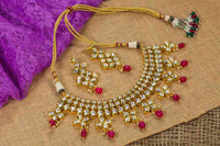 Classic Kundan Necklace Set With Earring