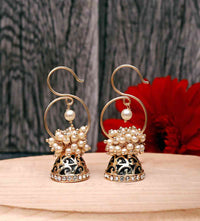 Black Color Meenakari small hoop earring for women 