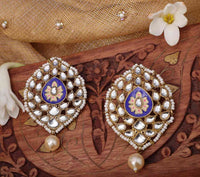 Exquisite Designer Blue Colored Hand Crafted Meenakari Kundan Top