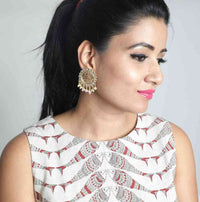 Kangana Ranaut Inspired Golden Kundan Stud