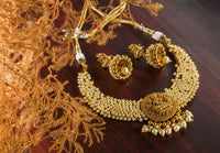 Designer Pearl Temple Necklace Set