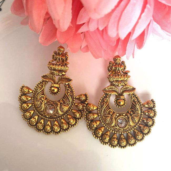 Antique Lakshmi Idol Temple Earrings
